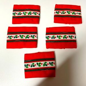 Homemade, vintage set of cloth napkin rings (5)